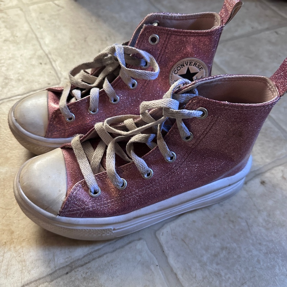 Converse Kids Sparkly Pink High-Tops